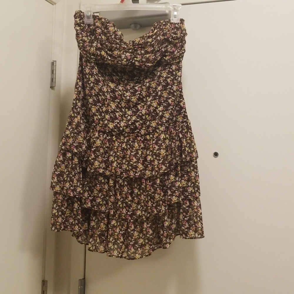 Express Strapless Ruffled tiered dress